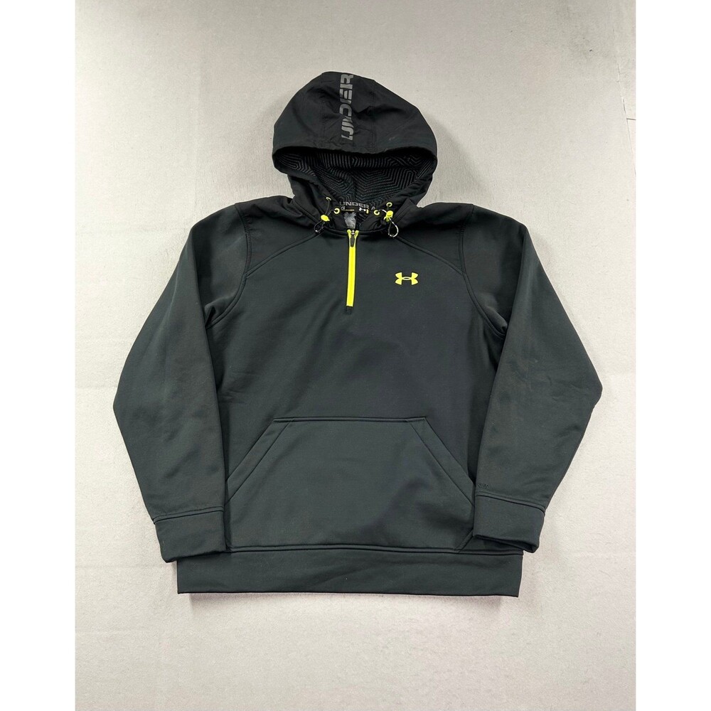 Men’s Under Armor 1/4 Zip Storm Hoodie Hooded Sweatshirt Large Black